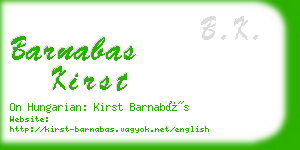 barnabas kirst business card